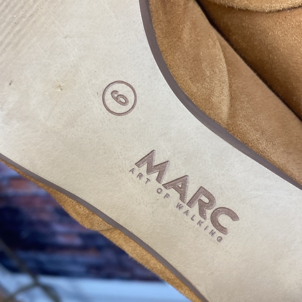 Marc Art of Walking Tan Suede Leather Lace-Up Pointy Toe Heels Sz 9 - Picture 15 of 17